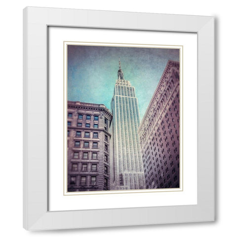 Low angle shot of a Empire State building - New York White Modern Wood Framed Art Print with Double Matting by Frank, Assaf