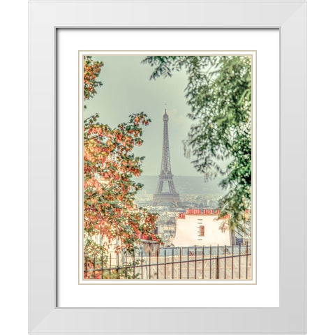 View of the Eiffel tower from Monmartre-Paris White Modern Wood Framed Art Print with Double Matting by Frank, Assaf