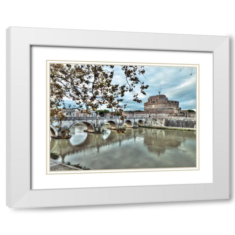 Castle St Angelo in Rome, Italy White Modern Wood Framed Art Print with Double Matting by Frank, Assaf