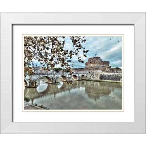 Castle St Angelo in Rome, Italy White Modern Wood Framed Art Print with Double Matting by Frank, Assaf