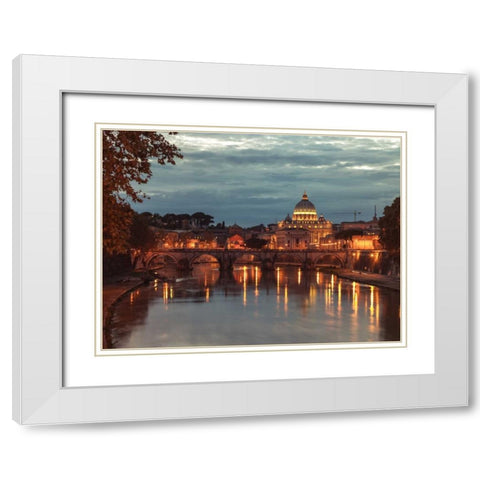View of Basilica di San Pietro in Vatican, Rome, Italy White Modern Wood Framed Art Print with Double Matting by Frank, Assaf