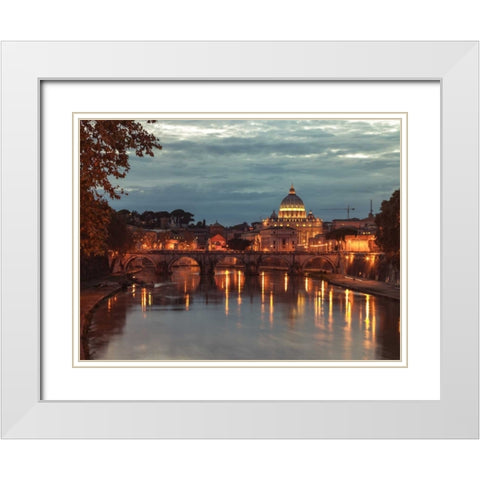 View of Basilica di San Pietro in Vatican, Rome, Italy White Modern Wood Framed Art Print with Double Matting by Frank, Assaf