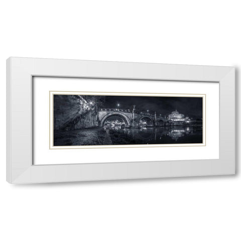 View of Castle St Angelo in Rome, Italy White Modern Wood Framed Art Print with Double Matting by Frank, Assaf