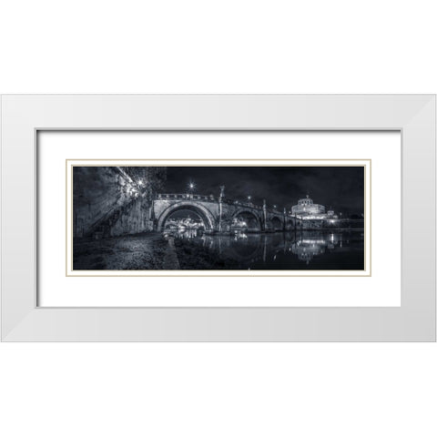 View of Castle St Angelo in Rome, Italy White Modern Wood Framed Art Print with Double Matting by Frank, Assaf