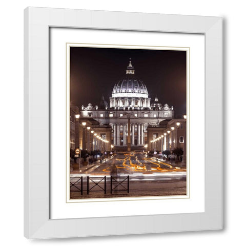St Peters Square, Rome, Italy White Modern Wood Framed Art Print with Double Matting by Frank, Assaf