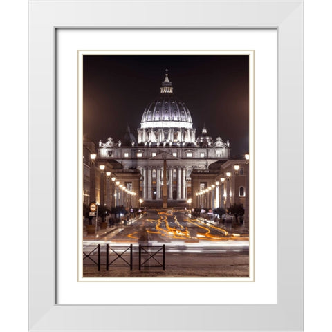 St Peters Square, Rome, Italy White Modern Wood Framed Art Print with Double Matting by Frank, Assaf