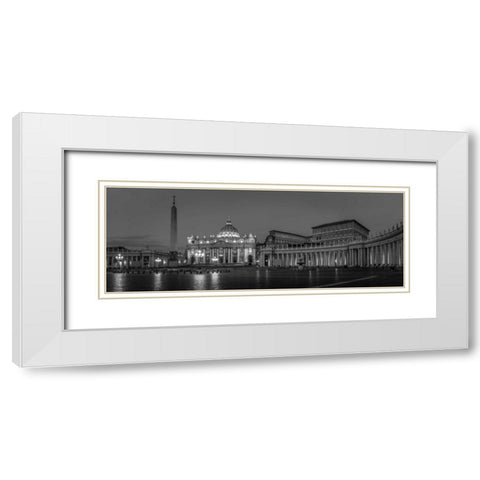 St. Peters Square at the Vatican City, Rome, Italy White Modern Wood Framed Art Print with Double Matting by Frank, Assaf
