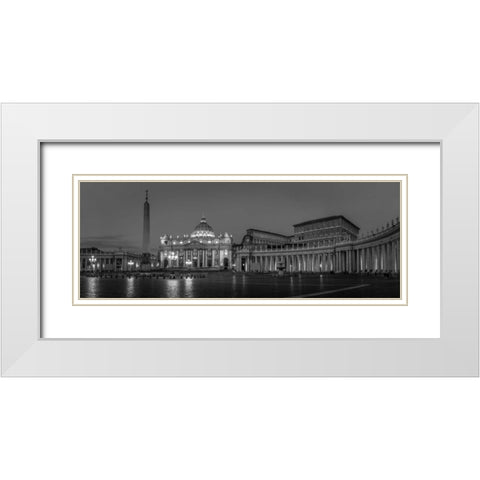 St. Peters Square at the Vatican City, Rome, Italy White Modern Wood Framed Art Print with Double Matting by Frank, Assaf