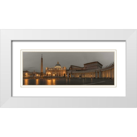 St. Peters Square at the Vatican City, Rome, Italy White Modern Wood Framed Art Print with Double Matting by Frank, Assaf