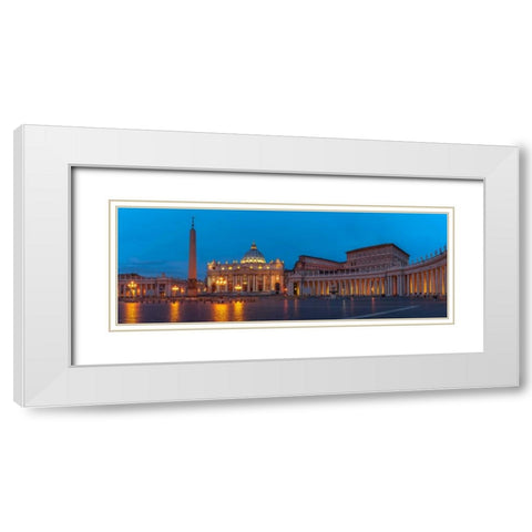 St. Peters Square at the Vatican City, Rome, Italy White Modern Wood Framed Art Print with Double Matting by Frank, Assaf