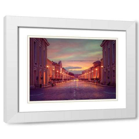 St. Peters Square at the Vatican City, Rome, Italy White Modern Wood Framed Art Print with Double Matting by Frank, Assaf