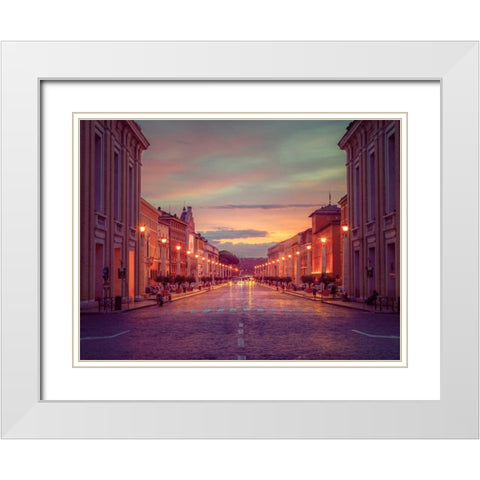 St. Peters Square at the Vatican City, Rome, Italy White Modern Wood Framed Art Print with Double Matting by Frank, Assaf