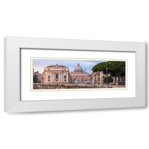 St. Peters Basilica, Rome, Italy White Modern Wood Framed Art Print with Double Matting by Frank, Assaf