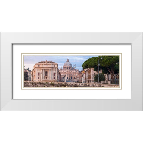 St. Peters Basilica, Rome, Italy White Modern Wood Framed Art Print with Double Matting by Frank, Assaf