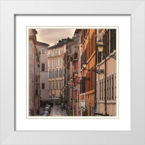 Old buildings in city of Rome, Italy White Modern Wood Framed Art Print with Double Matting by Frank, Assaf