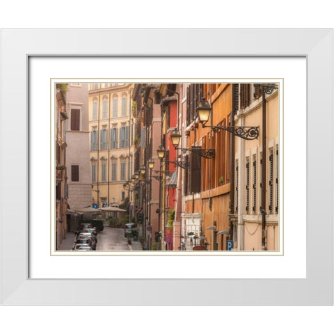 Old buildings in city of Rome, Italy White Modern Wood Framed Art Print with Double Matting by Frank, Assaf