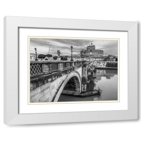 Castle St Angelo, Rome, Italy White Modern Wood Framed Art Print with Double Matting by Frank, Assaf