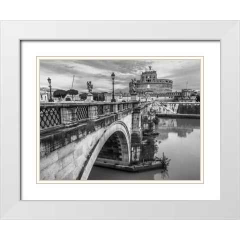Castle St Angelo, Rome, Italy White Modern Wood Framed Art Print with Double Matting by Frank, Assaf