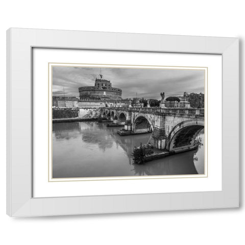 Castle St Angelo, Rome, Italy White Modern Wood Framed Art Print with Double Matting by Frank, Assaf