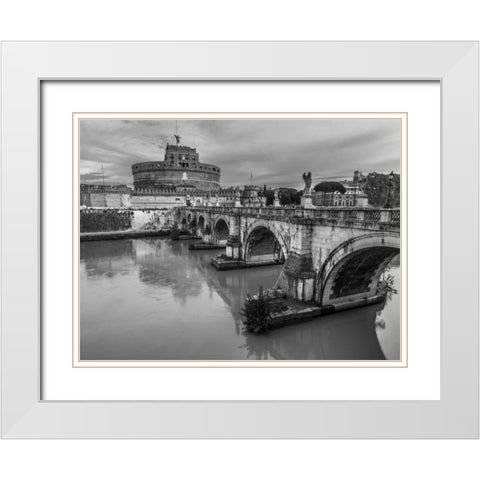 Castle St Angelo, Rome, Italy White Modern Wood Framed Art Print with Double Matting by Frank, Assaf
