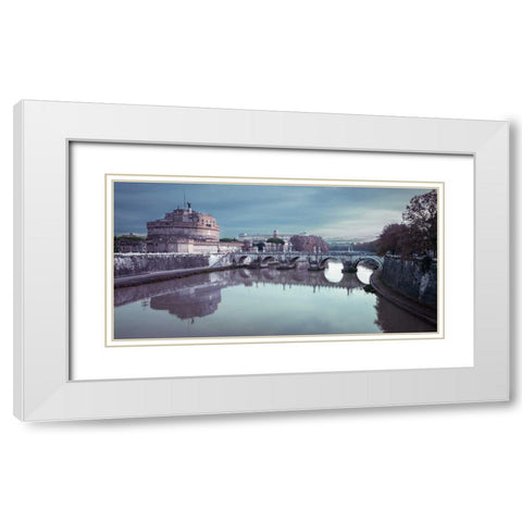 Castle St Angelo, Rome, Italy White Modern Wood Framed Art Print with Double Matting by Frank, Assaf