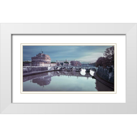 Castle St Angelo, Rome, Italy White Modern Wood Framed Art Print with Double Matting by Frank, Assaf