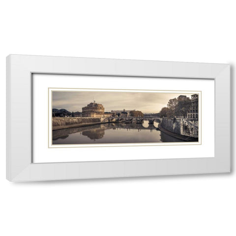 Castle St Angelo, Rome, Italy White Modern Wood Framed Art Print with Double Matting by Frank, Assaf