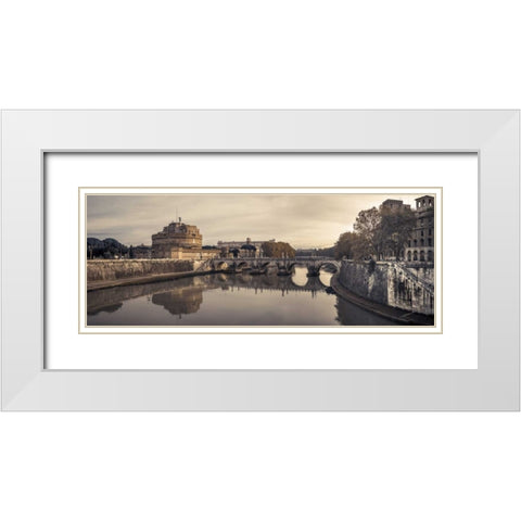 Castle St Angelo, Rome, Italy White Modern Wood Framed Art Print with Double Matting by Frank, Assaf