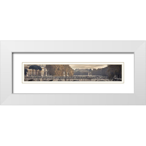 Saint Angelo bridge and Tiber River, Rome, Italy White Modern Wood Framed Art Print with Double Matting by Frank, Assaf