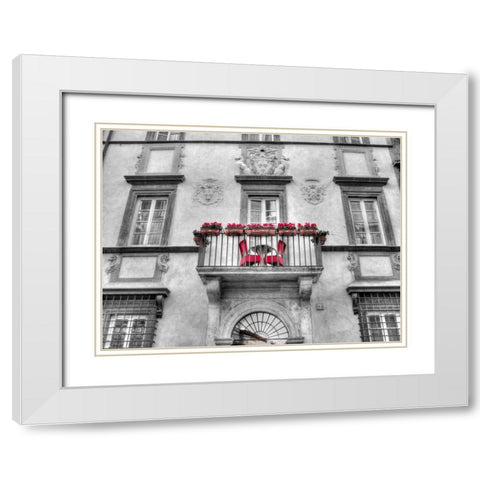Old building with balcony in Rome, Italy White Modern Wood Framed Art Print with Double Matting by Frank, Assaf