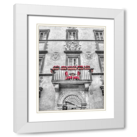 Old building with balcony in Rome, Italy White Modern Wood Framed Art Print with Double Matting by Frank, Assaf
