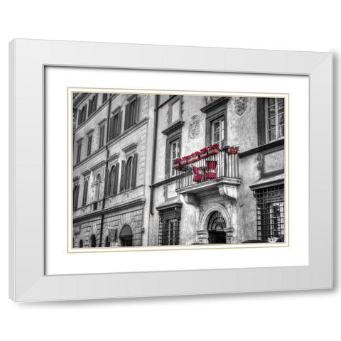 Old building with balcony in Rome, Italy White Modern Wood Framed Art Print with Double Matting by Frank, Assaf
