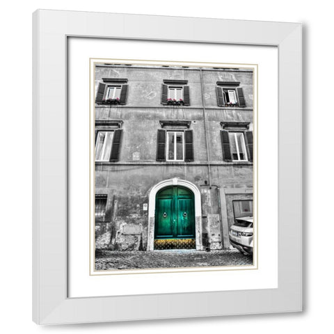 Old building in city of Rome, Italy White Modern Wood Framed Art Print with Double Matting by Frank, Assaf