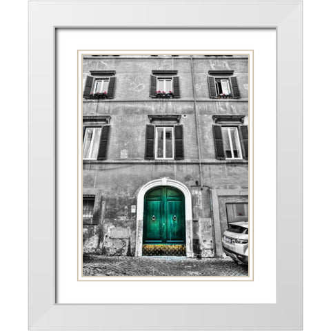 Old building in city of Rome, Italy White Modern Wood Framed Art Print with Double Matting by Frank, Assaf