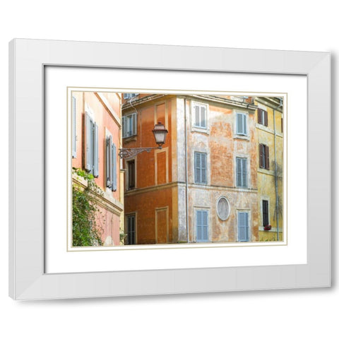 Old buildings in city of Rome, Italy White Modern Wood Framed Art Print with Double Matting by Frank, Assaf