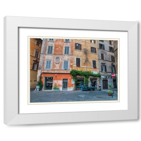 Old buildings in city of Rome, Italy White Modern Wood Framed Art Print with Double Matting by Frank, Assaf