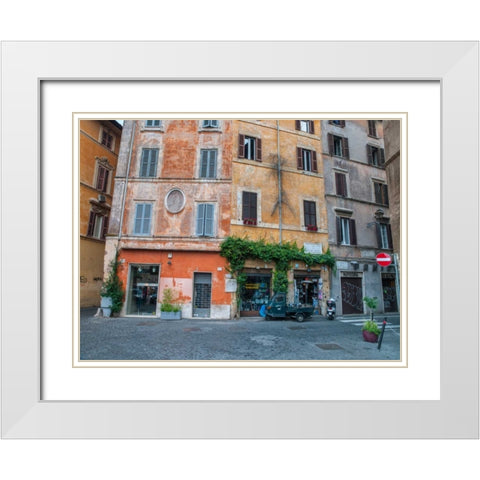 Old buildings in city of Rome, Italy White Modern Wood Framed Art Print with Double Matting by Frank, Assaf