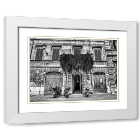 Old building in city of Rome, Italy White Modern Wood Framed Art Print with Double Matting by Frank, Assaf