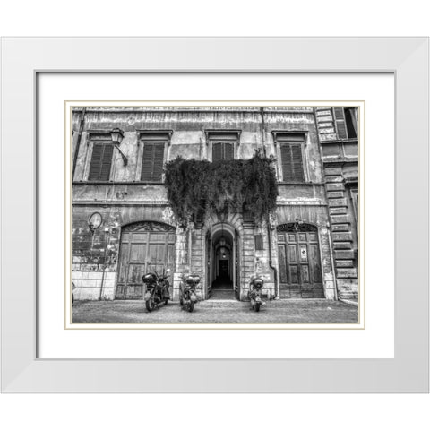 Old building in city of Rome, Italy White Modern Wood Framed Art Print with Double Matting by Frank, Assaf