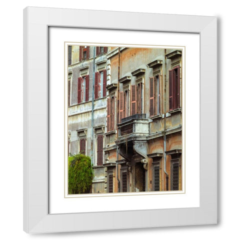 Old building in city of Rome, Italy White Modern Wood Framed Art Print with Double Matting by Frank, Assaf