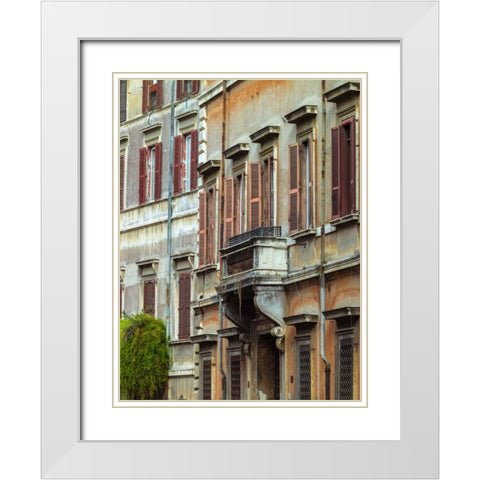 Old building in city of Rome, Italy White Modern Wood Framed Art Print with Double Matting by Frank, Assaf