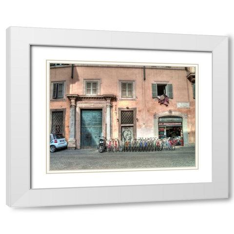 Old building in city of Rome, Italy White Modern Wood Framed Art Print with Double Matting by Frank, Assaf