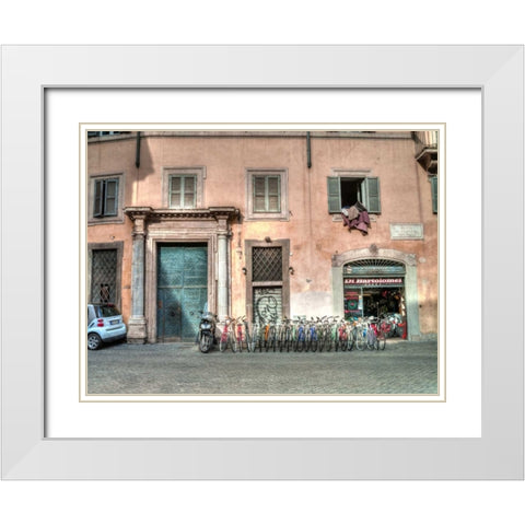 Old building in city of Rome, Italy White Modern Wood Framed Art Print with Double Matting by Frank, Assaf