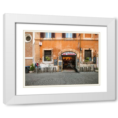 Old building in city of Rome, Italy White Modern Wood Framed Art Print with Double Matting by Frank, Assaf