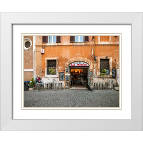 Old building in city of Rome, Italy White Modern Wood Framed Art Print with Double Matting by Frank, Assaf