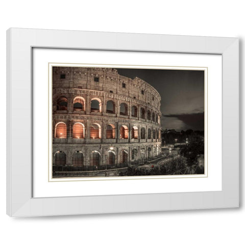 Famous Colosseum in Rome, Italy White Modern Wood Framed Art Print with Double Matting by Frank, Assaf