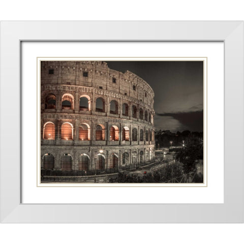 Famous Colosseum in Rome, Italy White Modern Wood Framed Art Print with Double Matting by Frank, Assaf