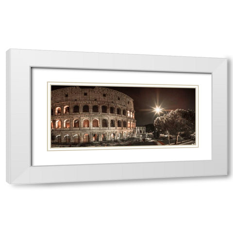 Famous Colosseum in Rome, Italy White Modern Wood Framed Art Print with Double Matting by Frank, Assaf