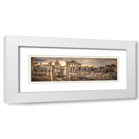 Ruins of the Roman Forum, Rome, Italy White Modern Wood Framed Art Print with Double Matting by Frank, Assaf