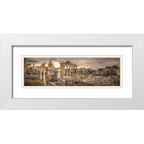 Ruins of the Roman Forum, Rome, Italy White Modern Wood Framed Art Print with Double Matting by Frank, Assaf
